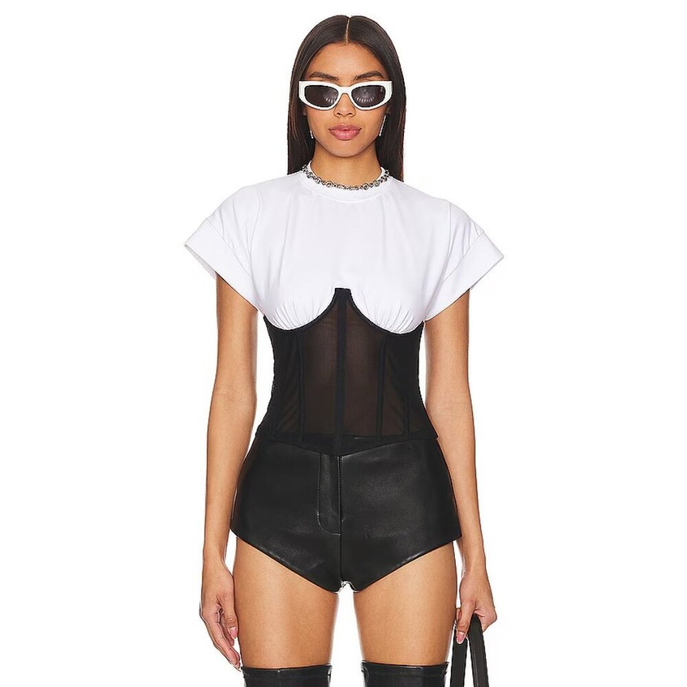 Versace Jeans Couture Corset T-shirt in E003-white